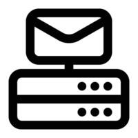 Email Server, Email Hosting Outline Icon vector
