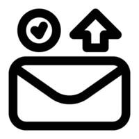 Email Delivered, Message Sent Outline Icon vector