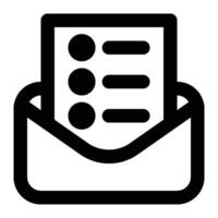 Email List, Mailing List Outline Icon vector