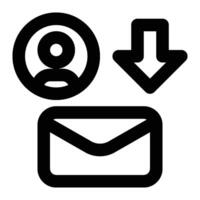 Email Targeting, Target User Outline Icon vector