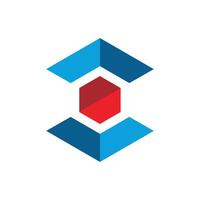 Decorative Up and Down Arrow Hexagon Shape Logo Template Illustration Design. EPS 10. vector
