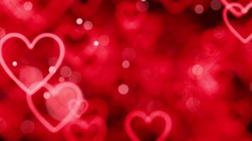 Red Heart Bokeh Loop Animation. Valentine's day video