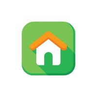 A flat icon of a house with orange roof vector