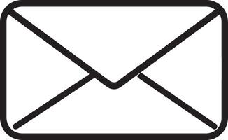 An envelope icon with a black outline vector