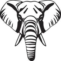An elephant head with tusks on a white background vector