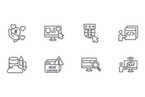 Website icon set Editable stroke.linear style sign for use web design,logo.Symbol illustration. vector