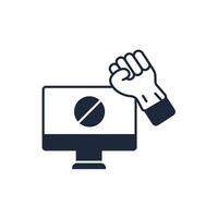 internet activism icon. Editable stroke.linear style sign for use web design,logo.Symbol illustration. vector