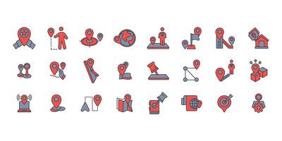 Map pin icon.Editable stroke.linear style sign for use web vector