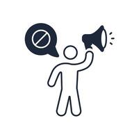 activist icon. Editable stroke.linear style sign for use web design,logo.Symbol illustration. vector