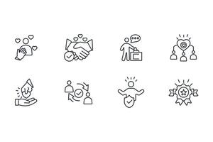Trust icon set Editable stroke.linear style sign for use web design,logo. vector