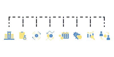 Accounting icon set..Editable stroke.linear style sign symbol illustration. vector