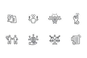 Trust icon set Editable stroke.linear style sign for use web design,logo.Symbol illustration. vector