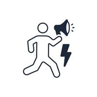 protesters icon. Editable stroke.linear style sign for use web design,logo.Symbol illustration. vector