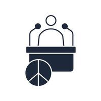 peace activism icon. Editable stroke.linear style sign for use web design,logo.Symbol illustration. vector