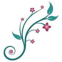 Intricate Floral Ornament with Swirling Curves and Artistic vector