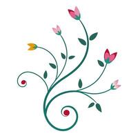 Simple Floral Ornament Design with Elegant Flower Element vector