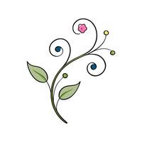 Simple Floral Ornament Design with Elegant Flower Elements vector