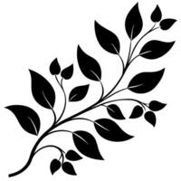 Side Facing Floral Ornament with Elegant Curves Decorative vector