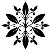 Floral Ornament Silhouette Design with Elegant Decorative Elements for Patterns vector