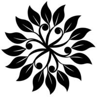 Floral Ornament Silhouette Design with Elegant Decorative Elements Creative Artwork and Patterns vector
