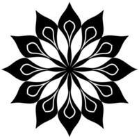 Floral Ornament Silhouette Design with Elegant Decorative for Creative Artwork and Patterns vector