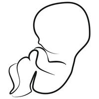 simple logo of a newborn baby without an article for drawn with different contours for clinics, printing and banners vector