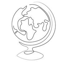 simple line drawing of a globe on a stand depicting planet earth, suitable for company logo or banners vector