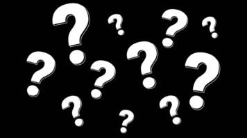 Animation of a question mark appearing on a transparent background. Perfect for FAQs and queries. video