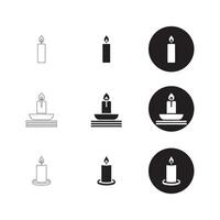 Flat and Outline Candle Illustrations vector