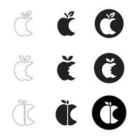 Apple Icons with Bite Marks Collection vector