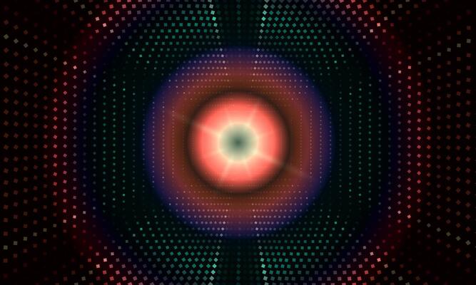 red abstract banner halftone circle shiny light dark background.