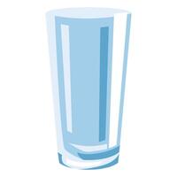 Glass of water in a clear glass on a wooden table. Suitable for hydration, refreshment, health, beverage, and restaurant concepts. vector