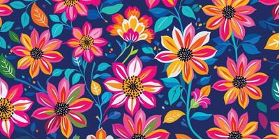 Floral patterns multi color background, leaves and flowers, illustration for design element. vector