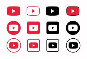 Youtube play button icons vector