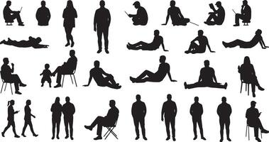 Creative Shadow Figures for Graphic Artists Set vector