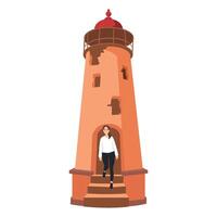 Exploring the Ruins of an Old Lighthouse. Capturing the history, exploration, and adventure. vector