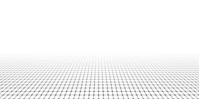 Perspective grid background. Geometric lines technology landscape. Abstract wireframe digital space. Vanishing point grid for website, gaming interfaces. concept vector