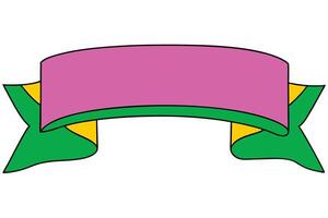 Bright Lime Ribbon Banner Design with Clean Lines vector