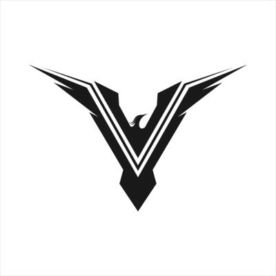 Abstract eagle flying forming letter V illustrator logo design