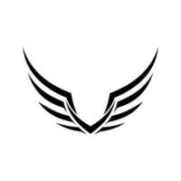 Sharp wings flap and the letter V in it illustrator logo design vector
