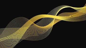 Abstract backdrop with luxury golden waves on dark background. Modern technology background vector