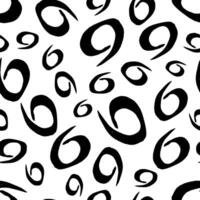 Seamless pattern with black sketch hand drawn brush scribble circles shape on white background. Abstract grunge texture. vector