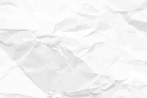 White clean crumpled paper background. Horizontal crumpled empty paper template for posters and banners vector
