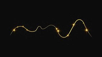 Gold glittering confetti wave and stardust. Golden magical sparkles on background vector