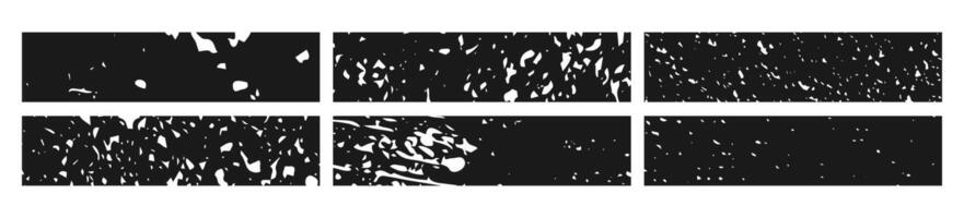 Set of black grunge banner. Abstract grainy blanks in rectangle form on background. illustration vector