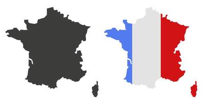 France and its territory. Image of the French flag. Flag along the contour of the territory of France. vector
