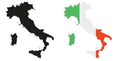Italian borders. Image of the Italian flag. Flag along the contour of the territory of Italy. vector