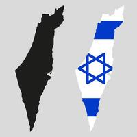 Flag along the contour of the territory of Israel. Free Israel. Image of the Israeli flag. vector