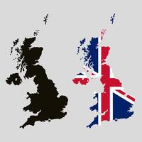 Territory of Great Britain. Image of the British flag. British flag along the contour of the territory of Great Britain. vector