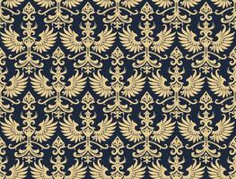 elegant winged ornamental seamless pattern royal color background vector